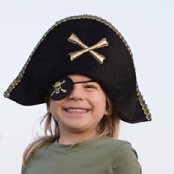 New w/Tag-Great Pretenders Pirate Captain Hook Hat Black (Hat only) - Picture 11 of 12